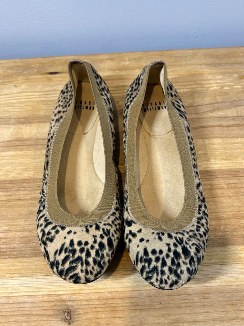 Stuart Weitzman leopard-print calf hair ballet flats size 7.5